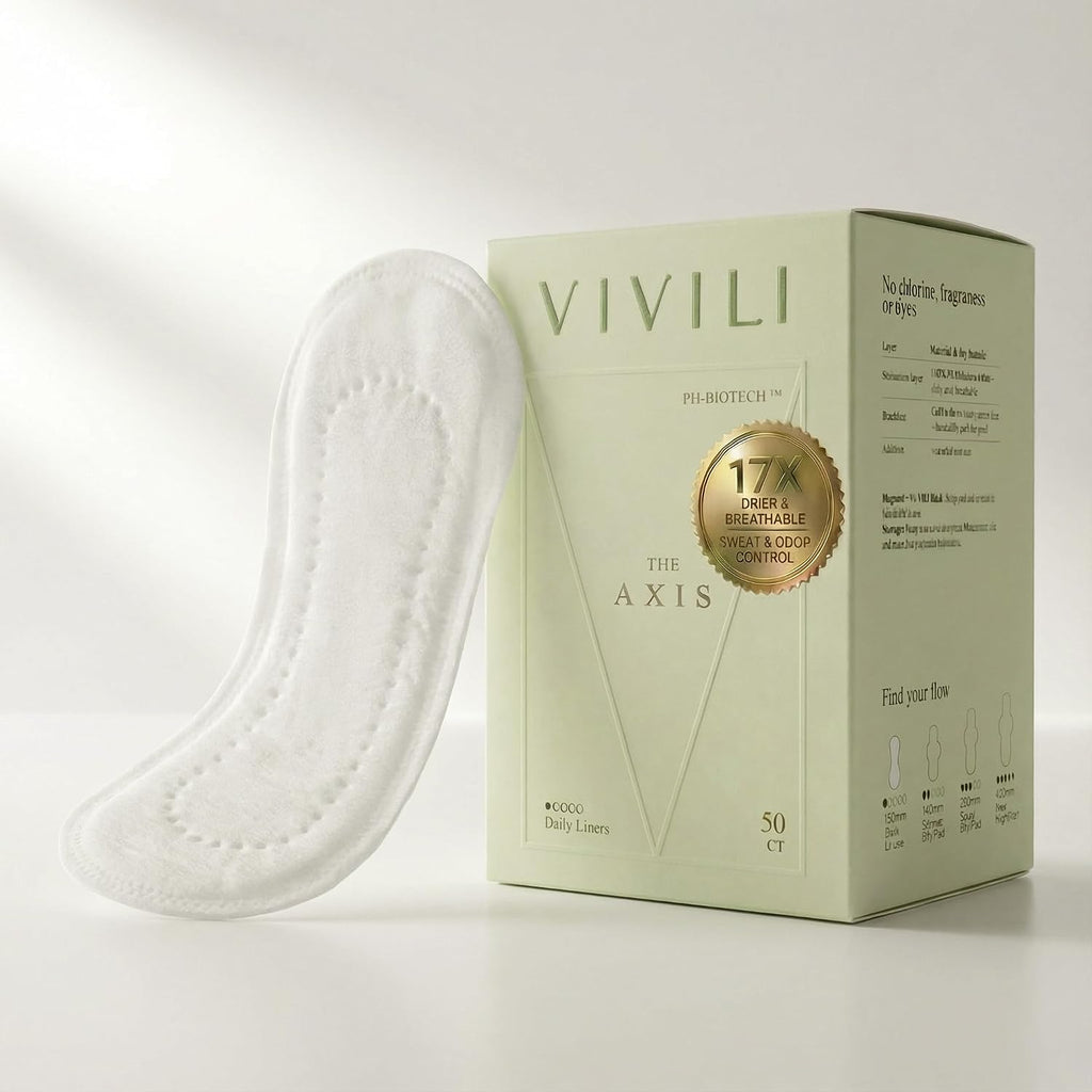 VIVILI pH 4.5 Daily Panty Liners, long 6 inch, 50 count